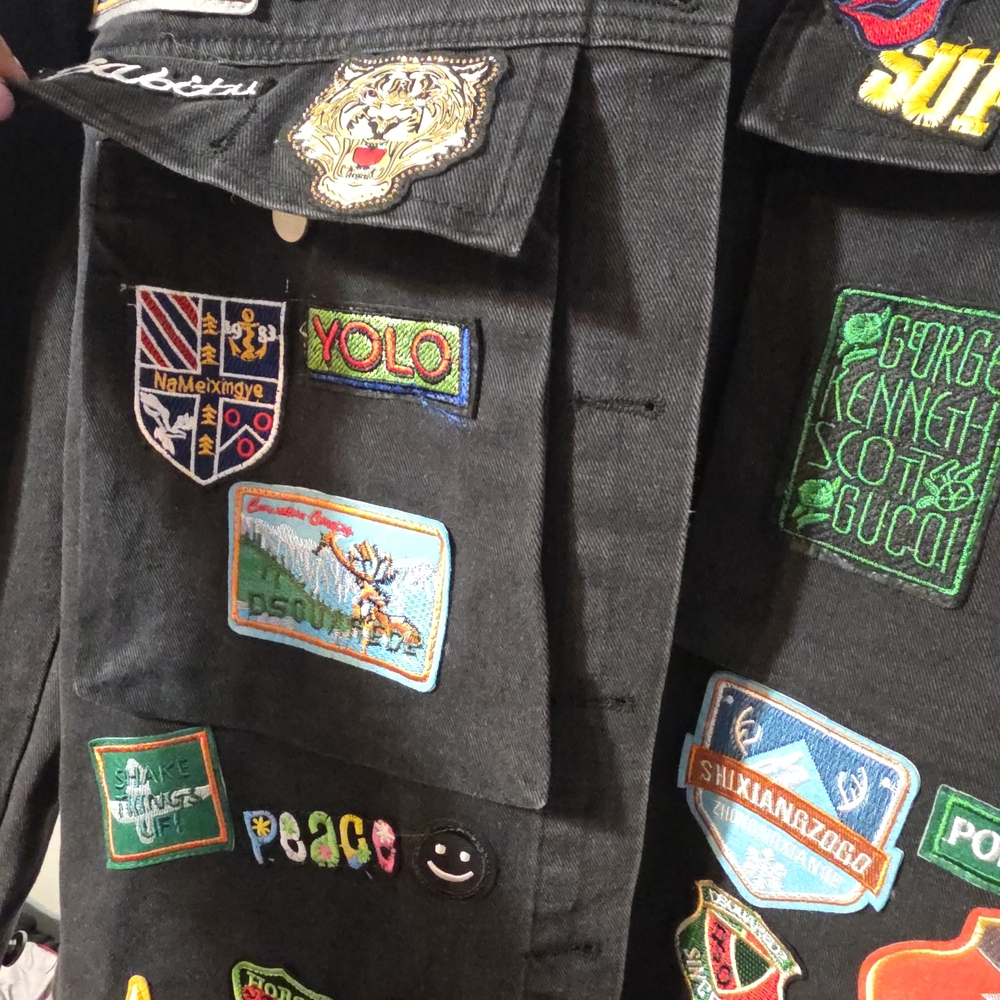 Daisy Multicolor Patch Jean Jacket - image 5